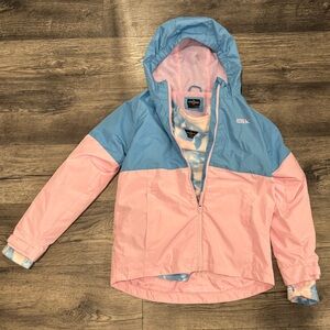 Eddie Bauer Pink and Light Blue Hooded Kids One-Piece